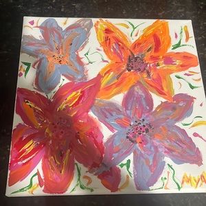 12 by 12 local artist beautiful floral painting